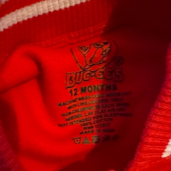 Buccee’s Red and White Infant Varsity Jacket Size 12M NWOT - Picture 3 of 4